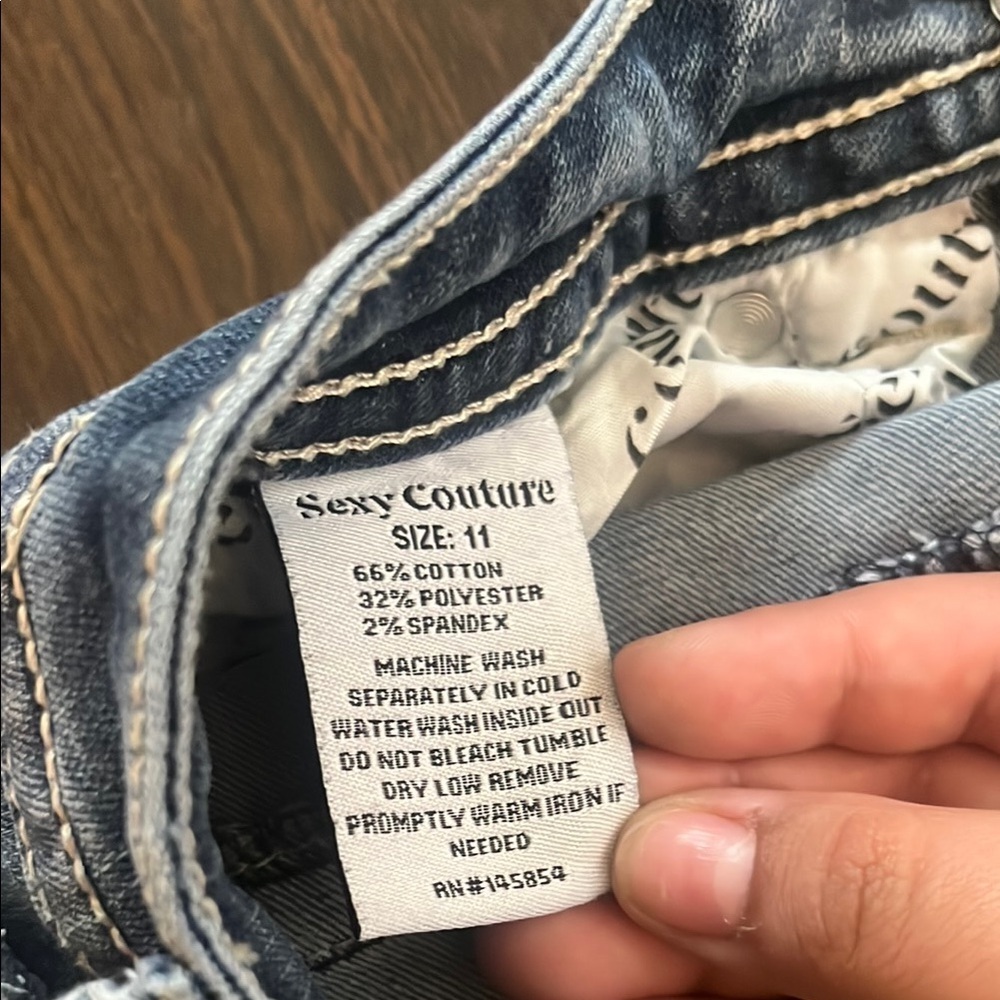 Blue Boot Cut Jeans with Faded Denim Look - Picture 3 of 4